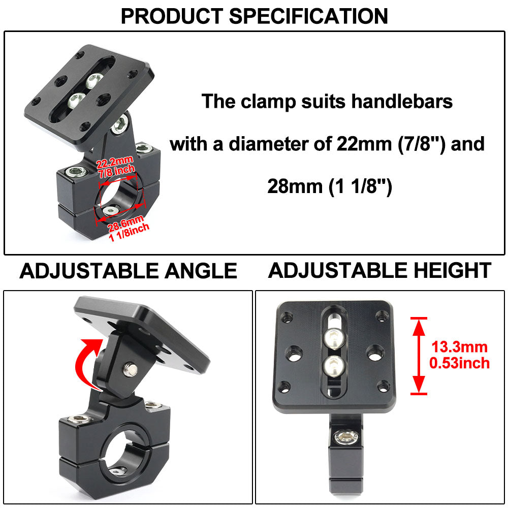 Moto Explorer Mount for 22mm to 28mm Handlebars