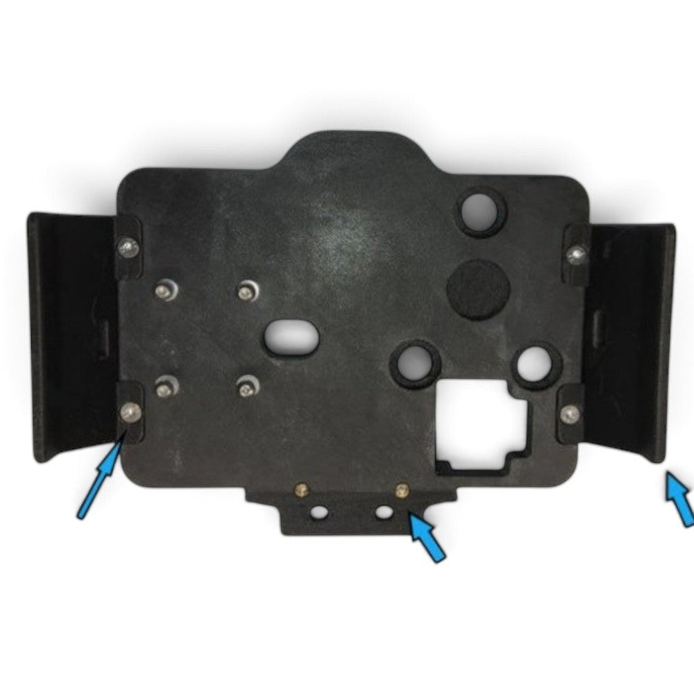 Moto Explorer Garmin dash mounting plate for Yamaha Tenere 700, made from black carbon fiber and nylon composite.