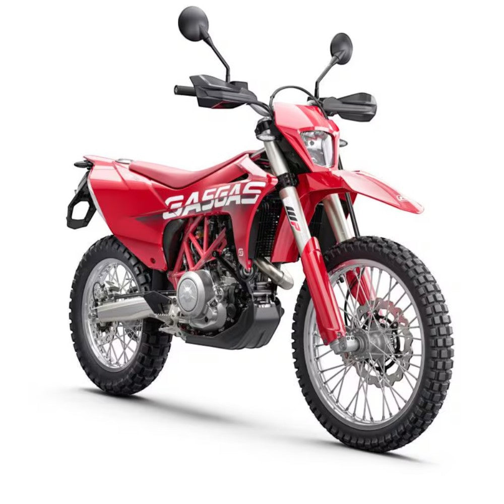 Moto Explorer red GasGas dual sport motorcycle for wiring harness installation