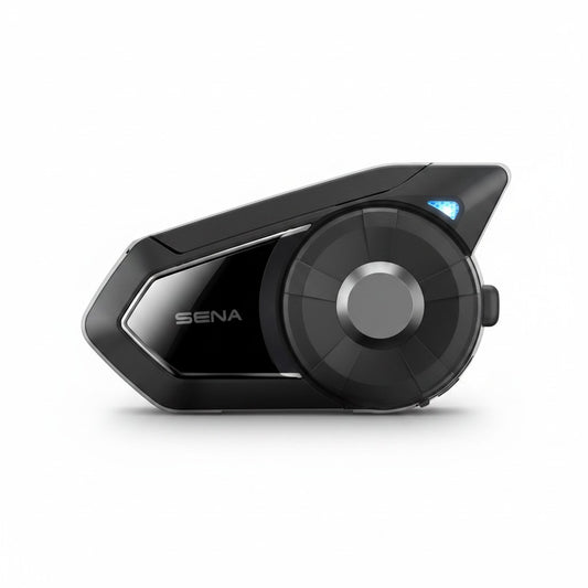 Moto Explorer Sena 30K motorcycle Bluetooth & Mesh communication system with HD speakers. Black.